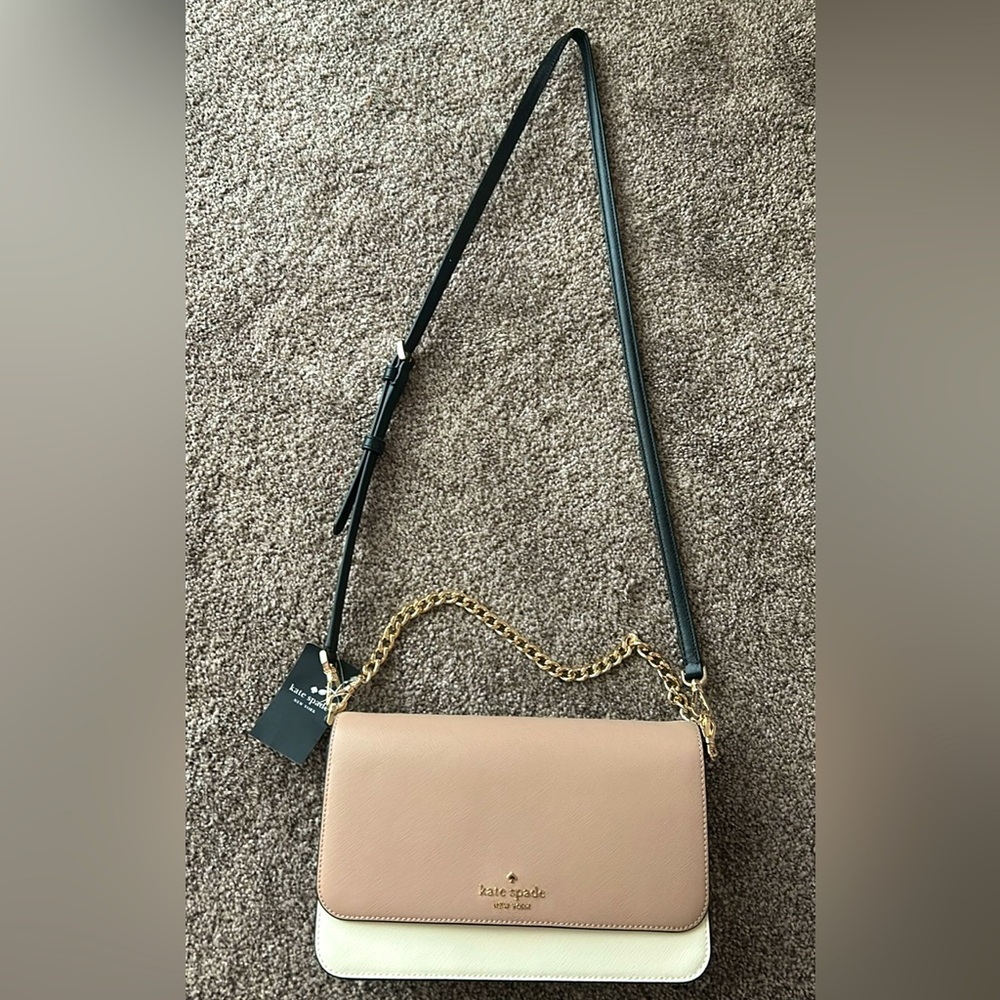 Kate Spade Cream Tan Black Crossbody